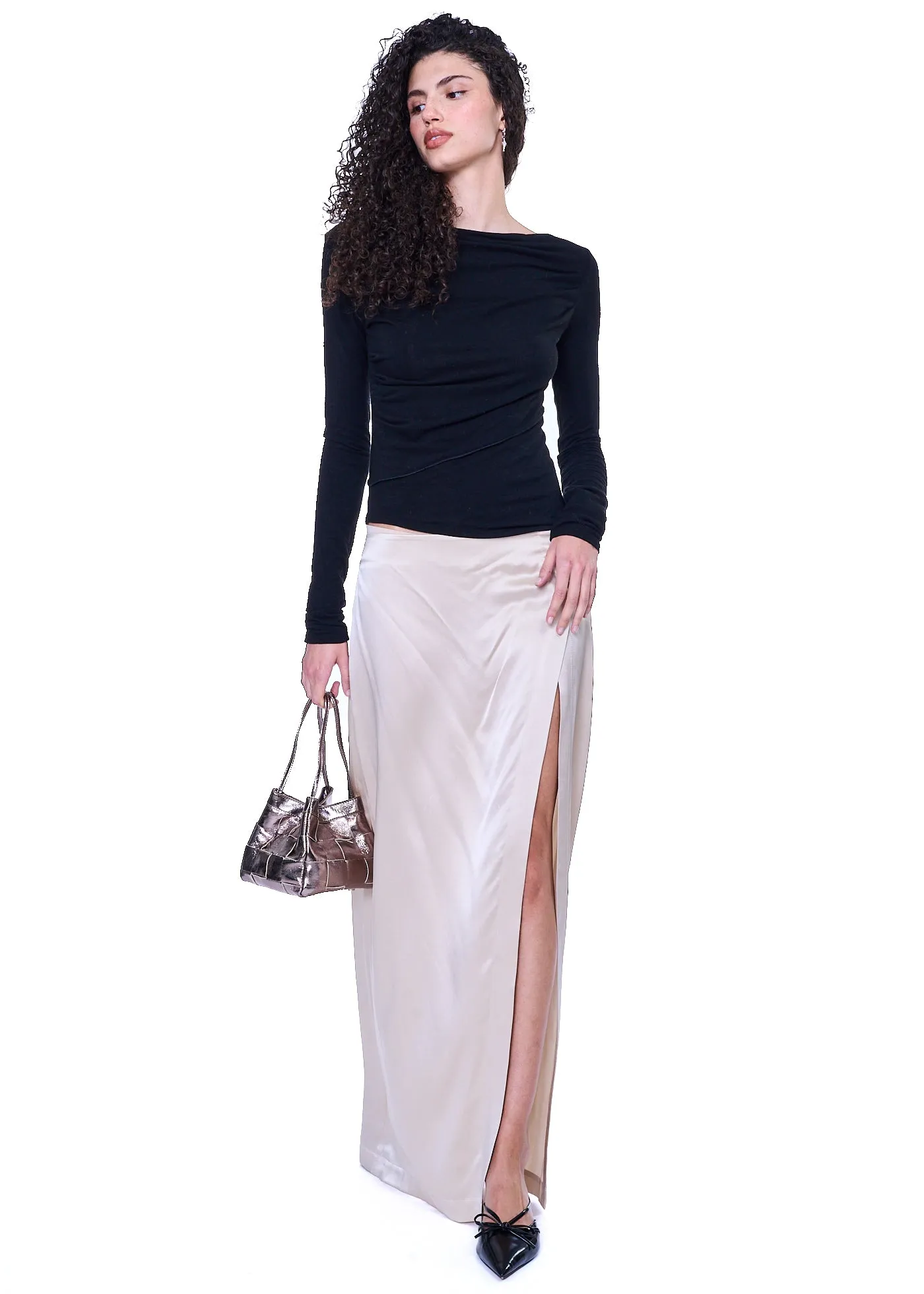 VIAVIA 100% Silk Maxi Skirt
